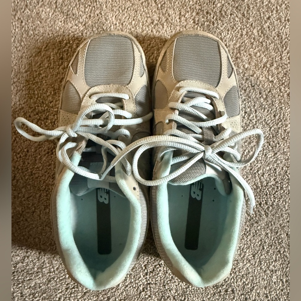 New Balance Women's Go Walk Sneakers in Light Gray and Mint